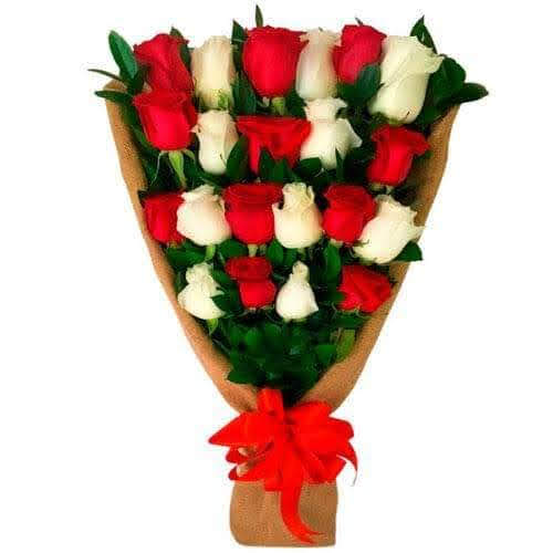 Bouquet de rosas rojas y blancas domicilio Cali
